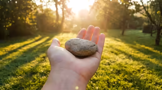 Simpatia da pedra para emagrecer , pedra na palma da mão